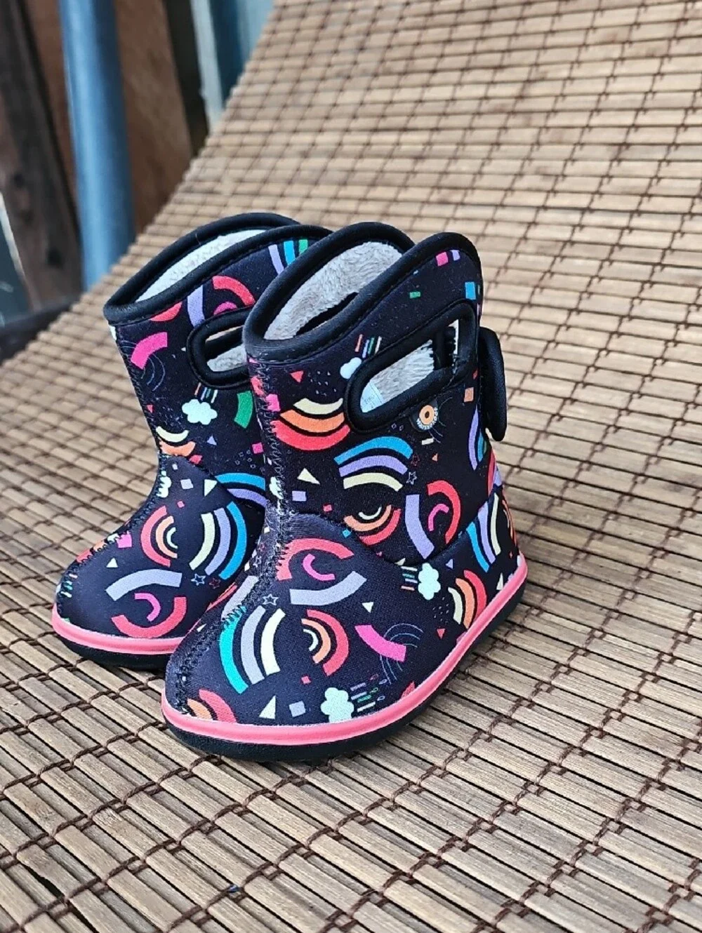 Baby Bogs R-Fun Raindbow Kids Black Rainbow Rain & Snow Bloom Boots AJ